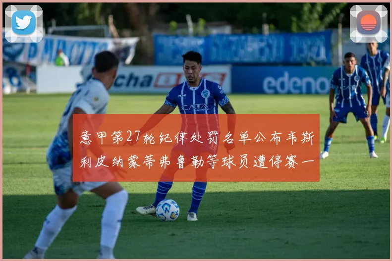 意甲第27轮纪律处罚名单公布韦斯利皮纳蒙蒂弗鲁勒等球员遭停赛一轮