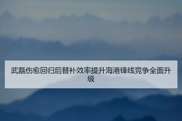 武磊伤愈回归后替补效率提升海港锋线竞争全面升级 - MK
